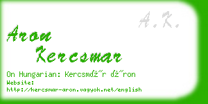 aron kercsmar business card